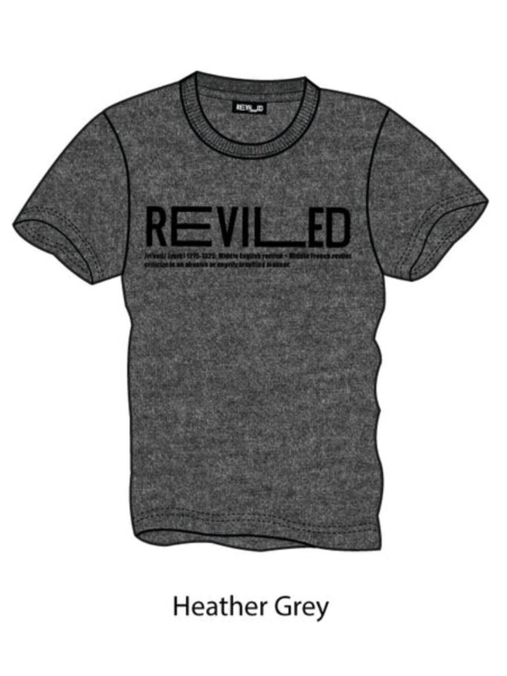 REVILED Definition Organic Cotton Unisex Tee Heather Grey S-XL